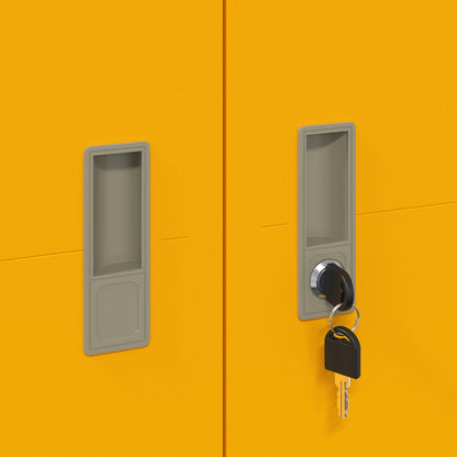 Storage Cabinet Mustard Yellow 60 x 40 x 140 cm Steel