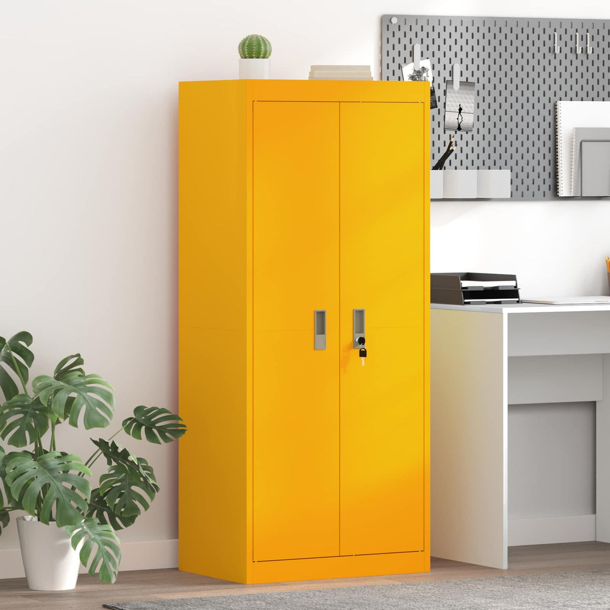 Storage Cabinet Mustard Yellow 60 x 40 x 140 cm Steel