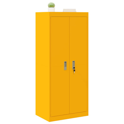 Storage Cabinet Mustard Yellow 60 x 40 x 140 cm Steel