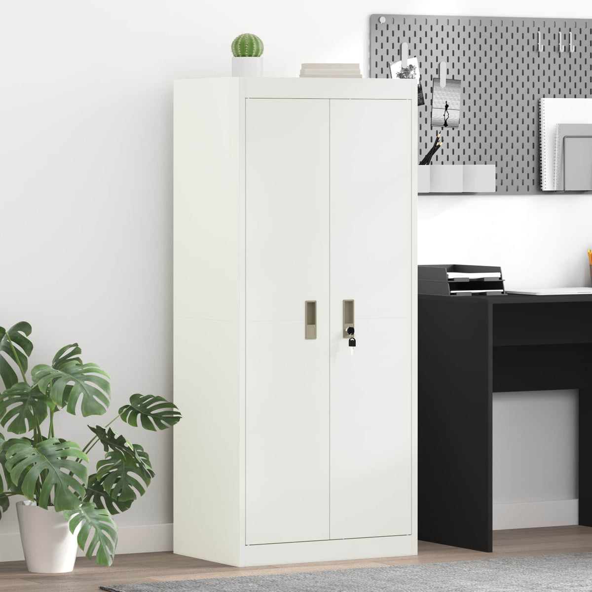 Storage Cabinet White 60 x 40 x 140 cm Steel