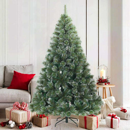 Artificial Hinged Christmas Tree Snow Flocked Green 180 cm