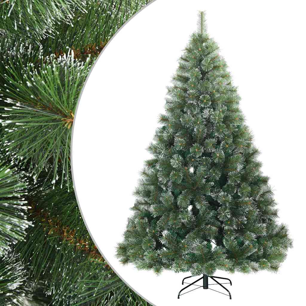 Artificial Hinged Christmas Tree Snow Flocked Green 210 cm