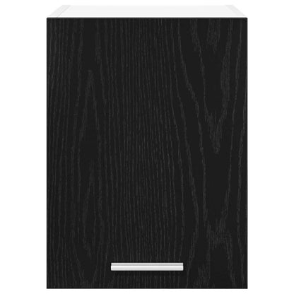 Hanging Cabinet with Door Black Oak and White 30 x 31 x 40 cm