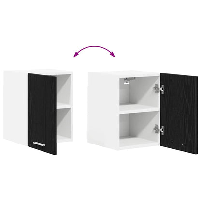 Hanging Cabinet with Door Black Oak and White 30 x 31 x 40 cm