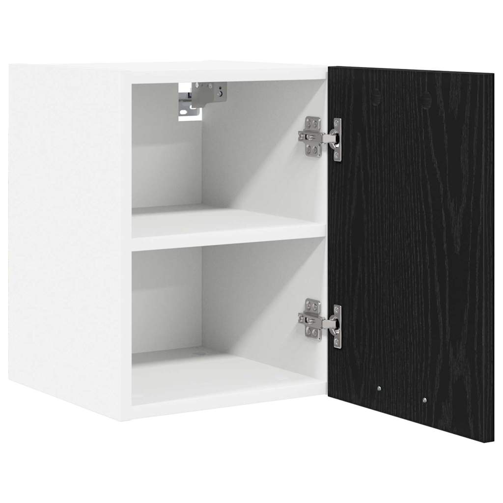 Hanging Cabinet 2 pcs Black Oak and White 30 x 31 x 40 cm
