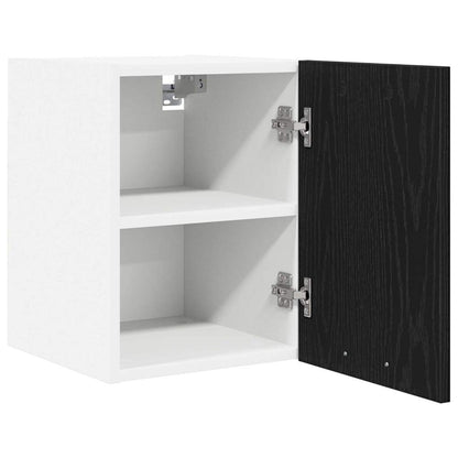 Hanging Cabinet 2 pcs Black Oak and White 30 x 31 x 40 cm