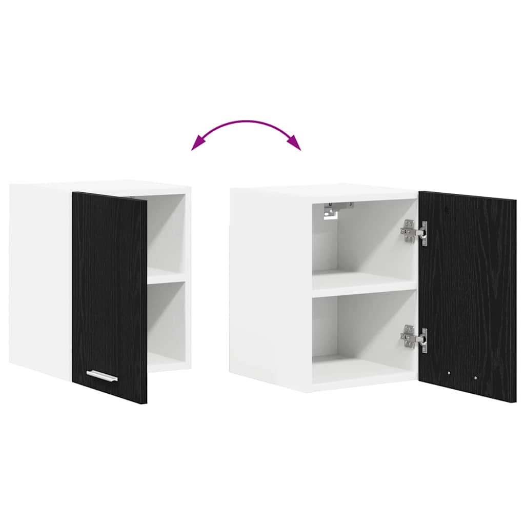 Hanging Cabinet 2 pcs Black Oak and White 30 x 31 x 40 cm