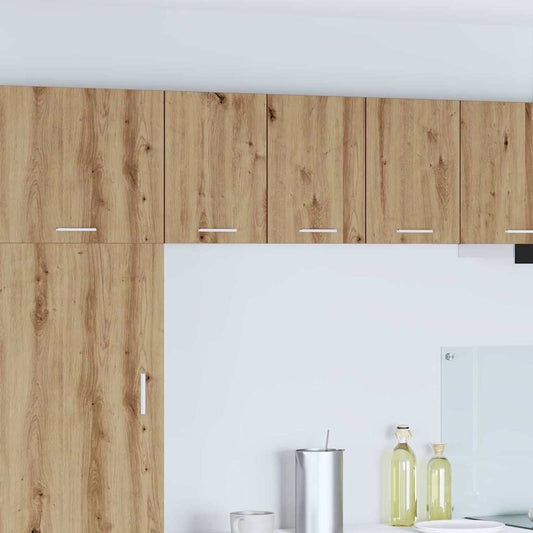 Hanging Cabinet 2 pcs Artisan Oak and White Engineered Wood