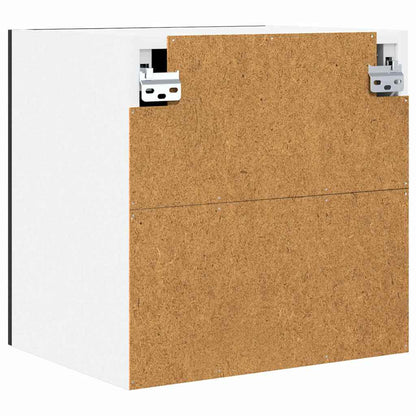 Hanging Cabinet with Door Black Oak and White 40 x 31 x 40 cm