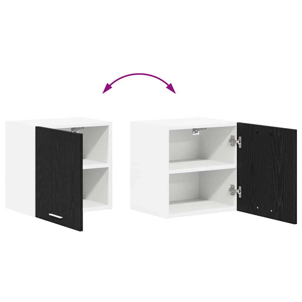 Hanging Cabinet with Door Black Oak and White 40 x 31 x 40 cm