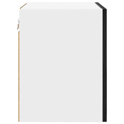 Hanging Cabinet with Door Black Oak and White 40 x 31 x 40 cm