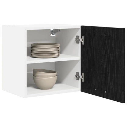 Hanging Cabinet 2 pcs Black Oak and White 40 x 31 x 40 cm