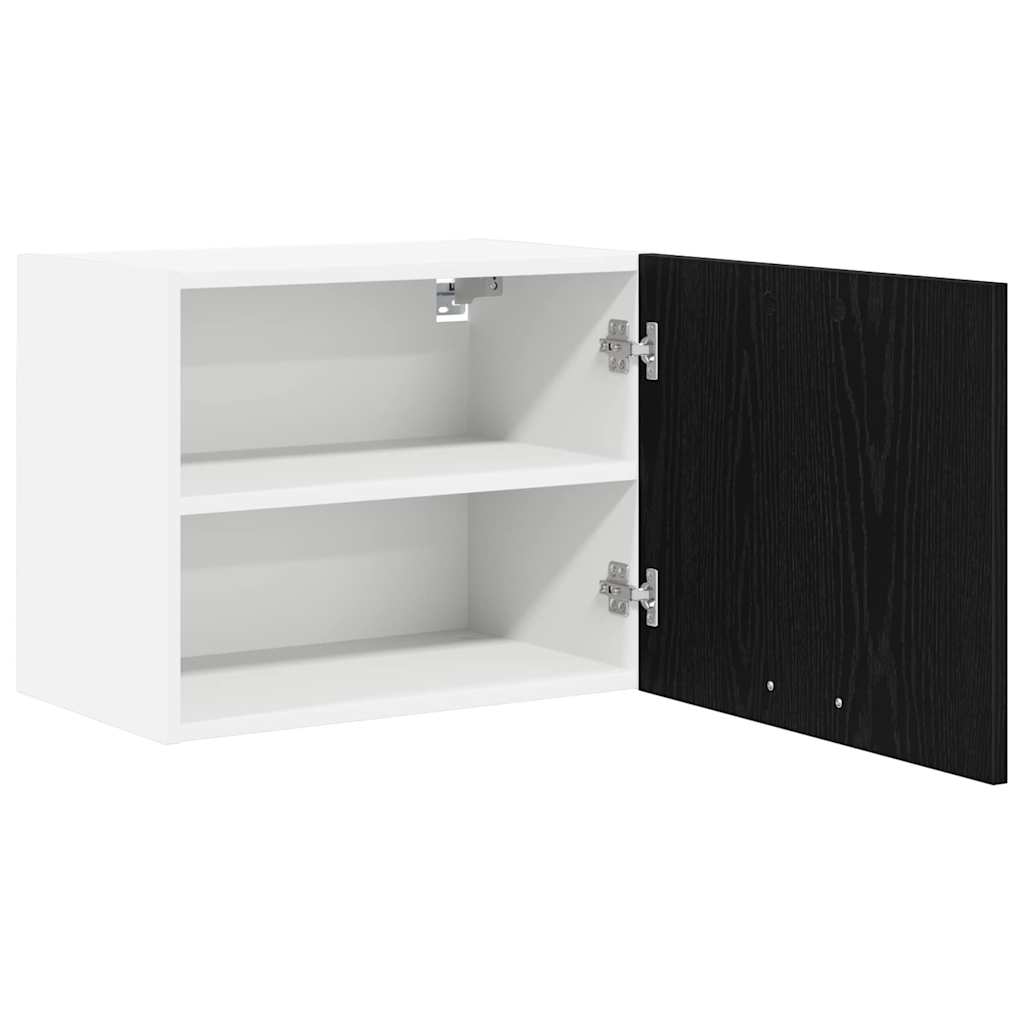 Hanging Cabinet Black Oak and White 50 x 31 x 40 cm