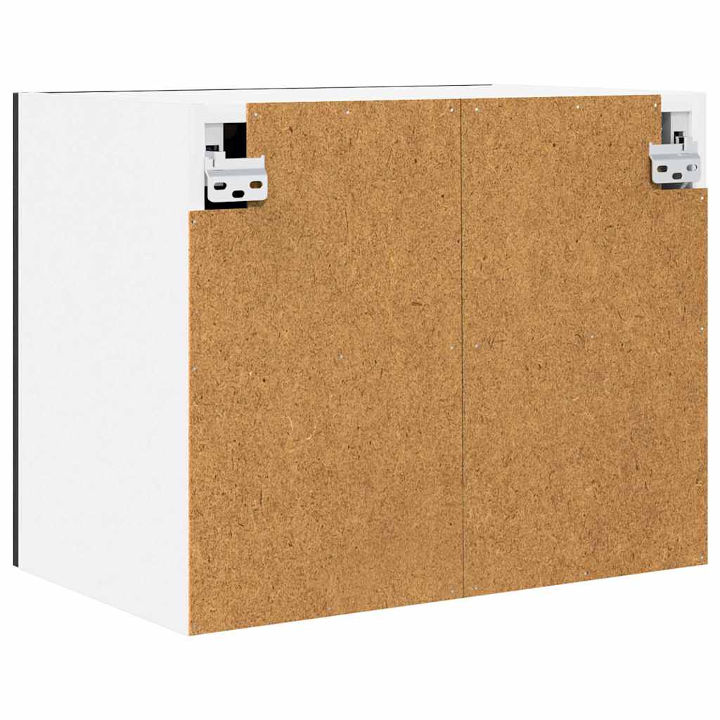 Hanging Cabinet Black Oak and White 50 x 31 x 40 cm