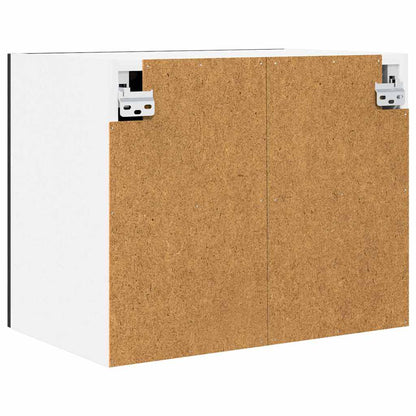 Hanging Cabinet Black Oak and White 50 x 31 x 40 cm