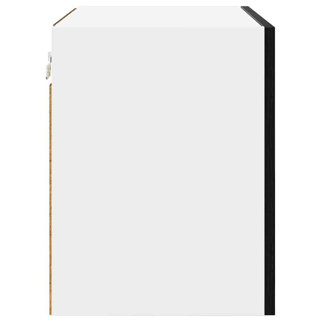 Hanging Cabinet Black Oak and White 50 x 31 x 40 cm