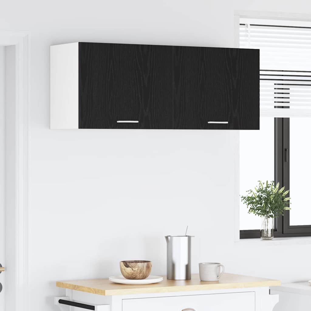 Hanging Cabinet 2 pcs Black Oak and White 50 x 31 x 40 cm