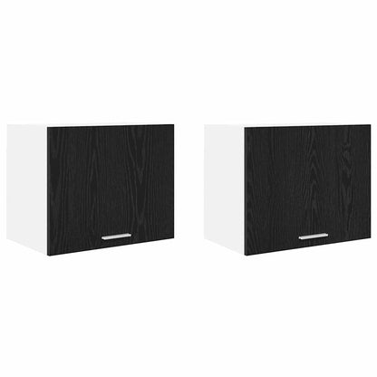 Hanging Cabinet 2 pcs Black Oak and White 50 x 31 x 40 cm