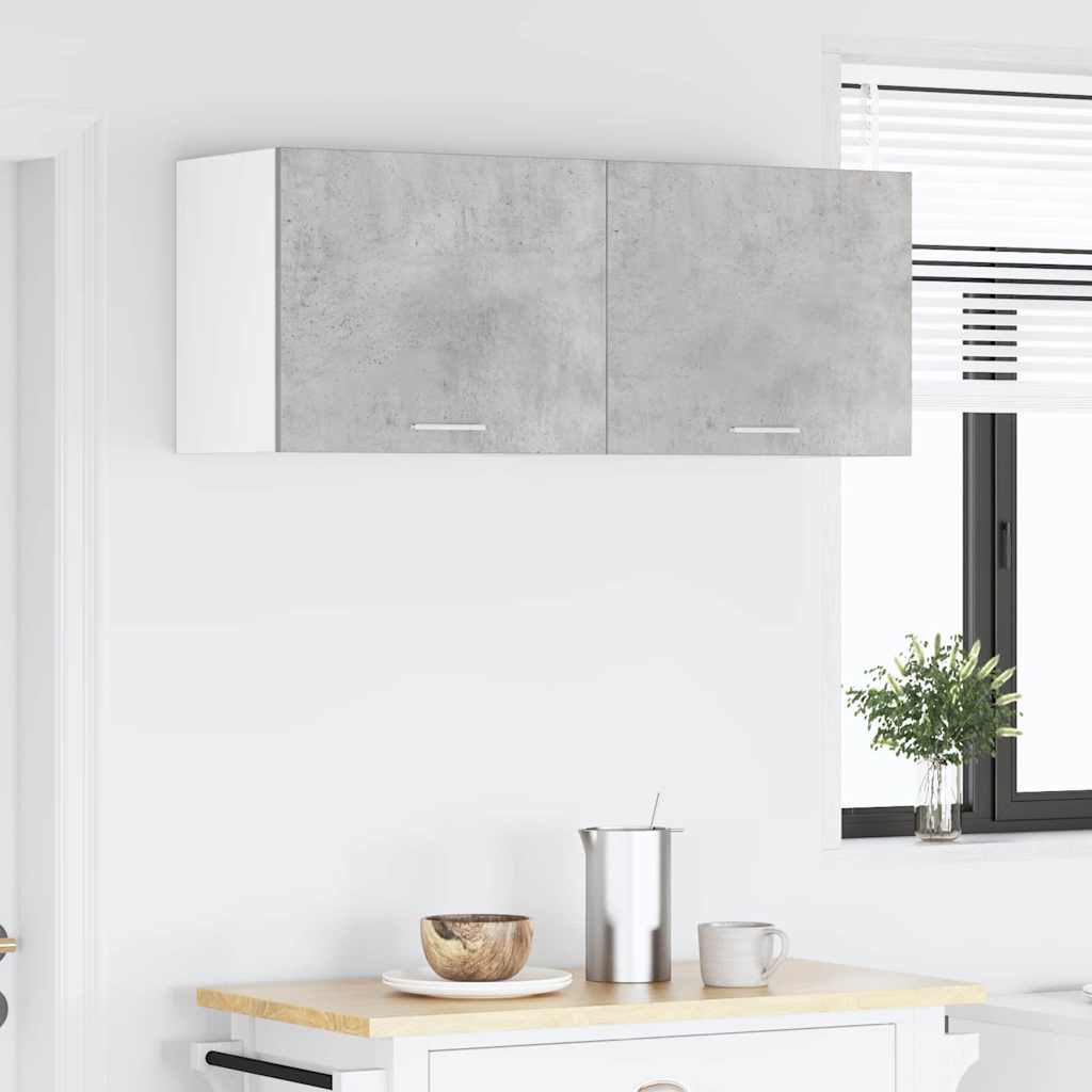 Hanging Cabinet 2 pcs Concrete Grey and White 50 x 31 x 40 cm