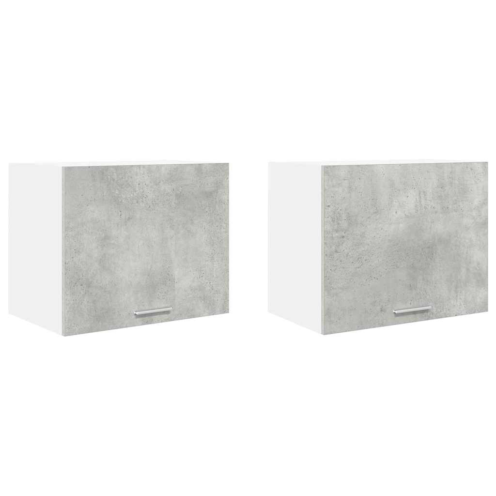Hanging Cabinet 2 pcs Concrete Grey and White 50 x 31 x 40 cm