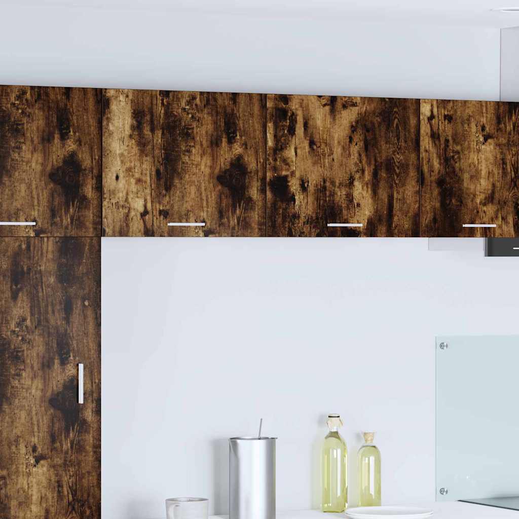Hanging Cabinet with Door Smoked Oak and White 50 x 31 x 40 cm