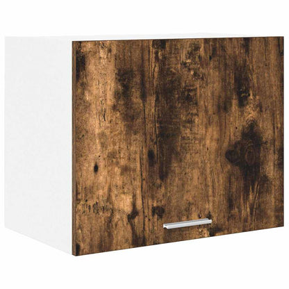 Hanging Cabinet with Door Smoked Oak and White 50 x 31 x 40 cm