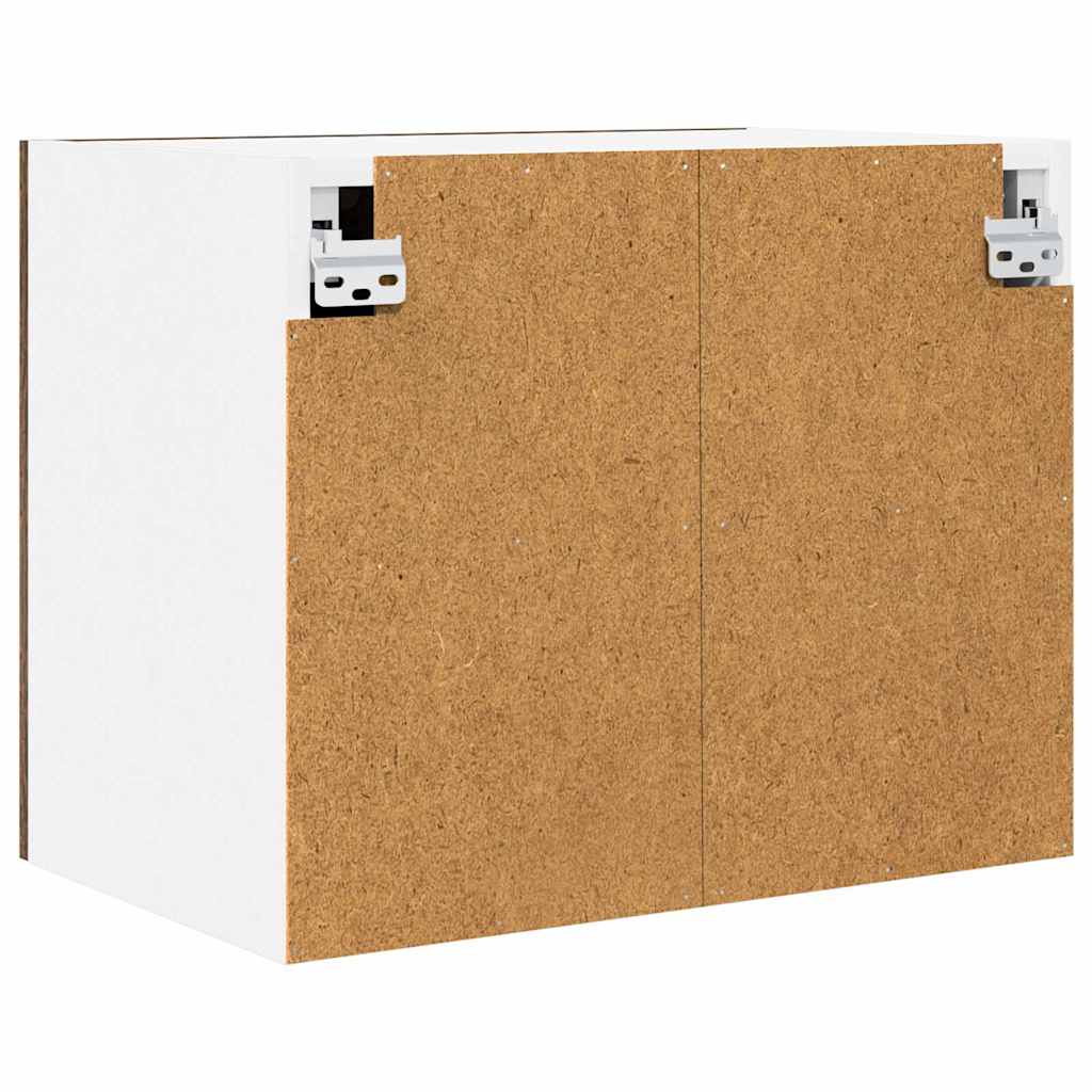 Hanging Cabinet with Door Smoked Oak and White 50 x 31 x 40 cm
