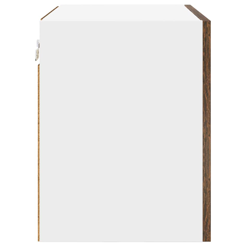 Hanging Cabinet with Door Smoked Oak and White 50 x 31 x 40 cm