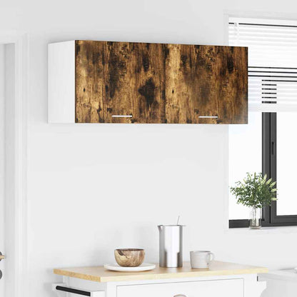 Hanging Cabinet 2 pcs Smoked Oak and White 50 x 31 x 40 cm