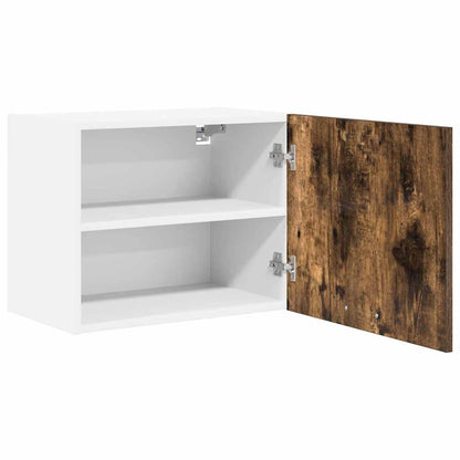 Hanging Cabinet 2 pcs Smoked Oak and White 50 x 31 x 40 cm