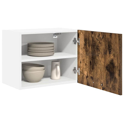 Hanging Cabinet 2 pcs Smoked Oak and White 50 x 31 x 40 cm