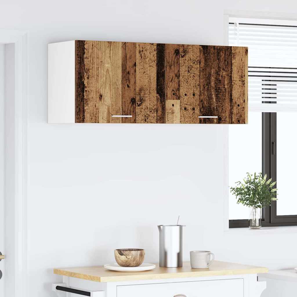 Hanging Cabinet 2 pcs Old Wood and White 50 x 31 x 40 cm
