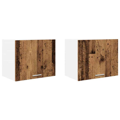 Hanging Cabinet 2 pcs Old Wood and White 50 x 31 x 40 cm