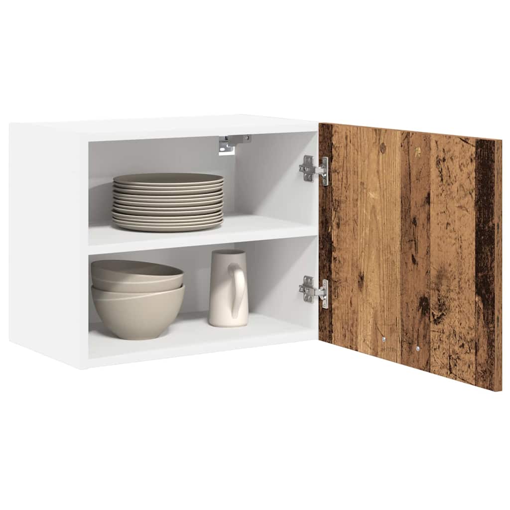 Hanging Cabinet 2 pcs Old Wood and White 50 x 31 x 40 cm