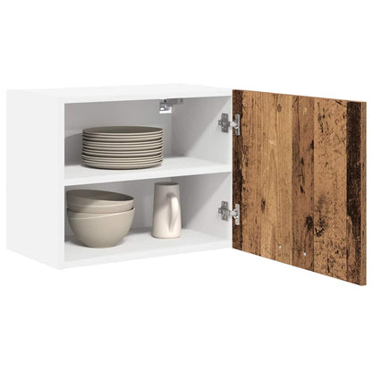 Hanging Cabinet 2 pcs Old Wood and White 50 x 31 x 40 cm