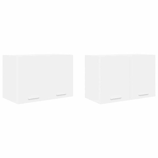 Hanging Cabinet 2 pcs White Engineered Wood