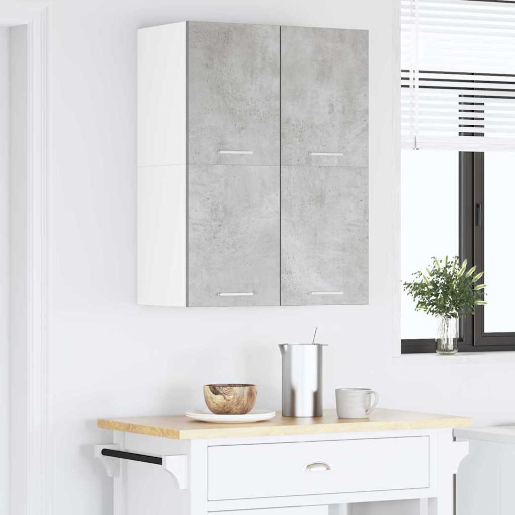 Hanging Cabinet 2 pcs Concrete Grey and White 60 x 31 x 40 cm