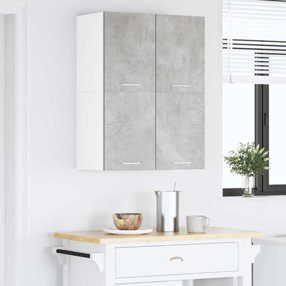 Hanging Cabinet 2 pcs Concrete Grey and White 60 x 31 x 40 cm