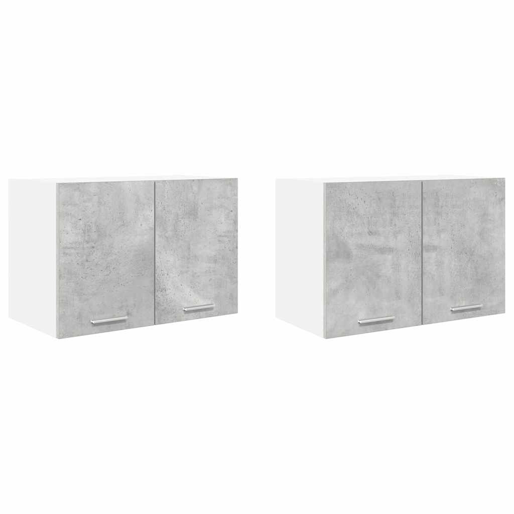 Hanging Cabinet 2 pcs Concrete Grey and White 60 x 31 x 40 cm