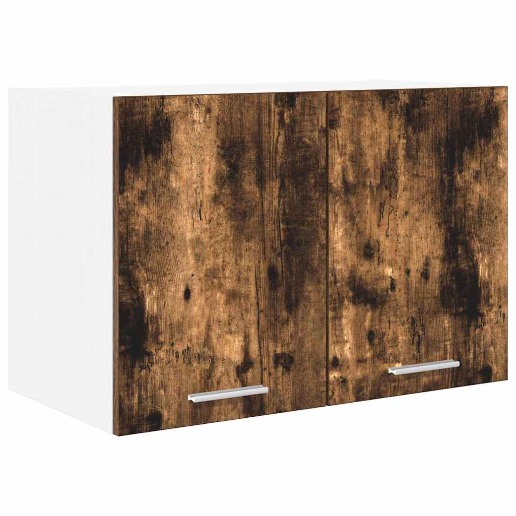 Hanging Cabinet with Door Smoked Oak and White 60 x 31 x 40 cm