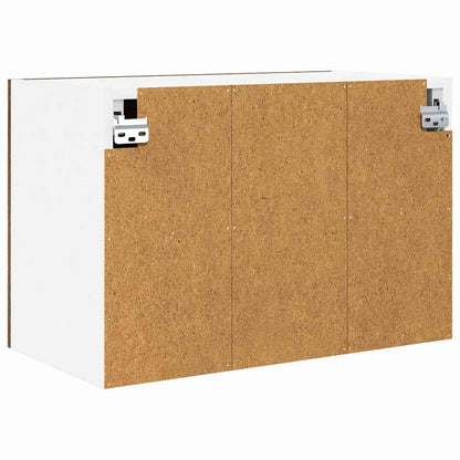 Hanging Cabinet with Door Smoked Oak and White 60 x 31 x 40 cm