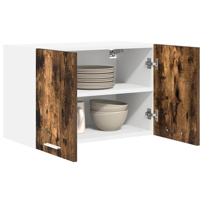 Hanging Cabinet 2 pcs Smoked Oak and White 60 x 31 x 40 cm