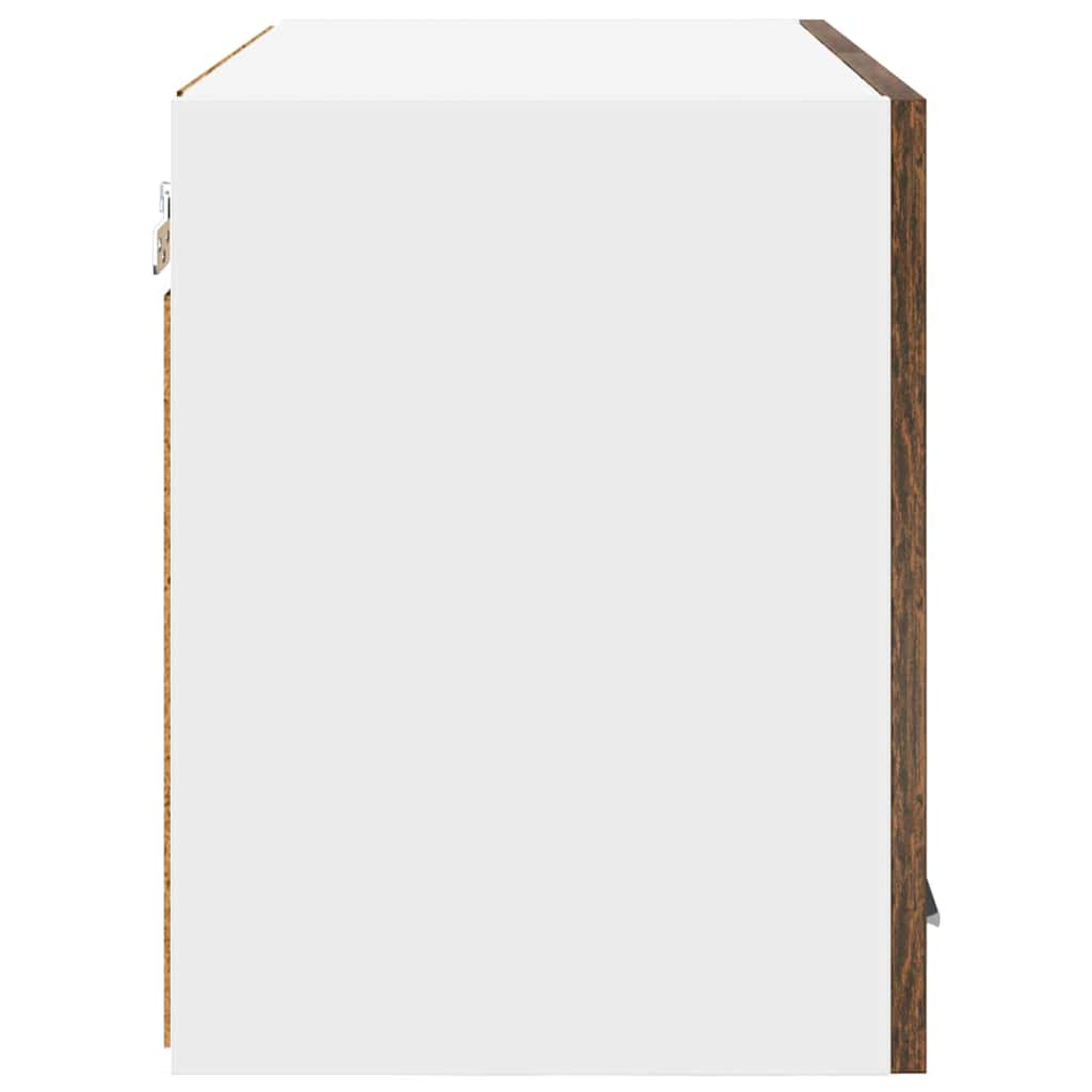 Hanging Cabinet 2 pcs Smoked Oak and White 60 x 31 x 40 cm