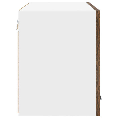 Hanging Cabinet 2 pcs Smoked Oak and White 60 x 31 x 40 cm