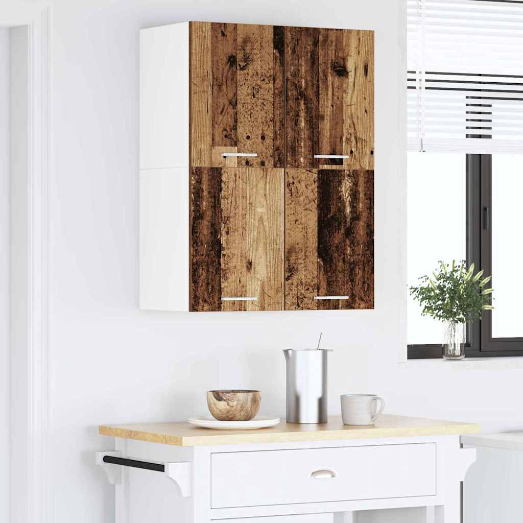 Hanging Cabinet with Storage Old Wood and White 60 x 31 x 40 cm