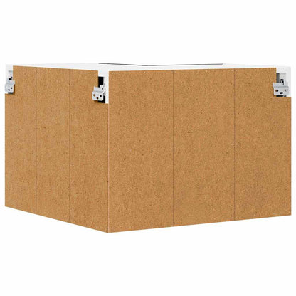 Hanging Cabinet Black Oak and White 57 x 57 x 40 cm