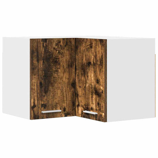 Hanging Cabinet Smoked Oak and White 57 x 57 x 40 cm
