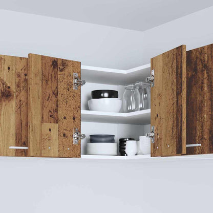 Hanging Cabinet with Storage Old Wood and White 57 x 57 x 40 cm
