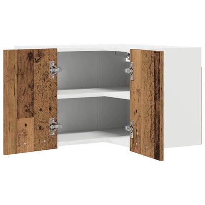 Hanging Cabinet with Storage Old Wood and White 57 x 57 x 40 cm