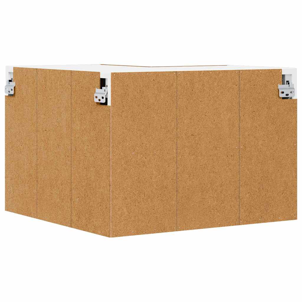 Hanging Cabinet with Storage Old Wood and White 57 x 57 x 40 cm